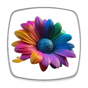 Fleurs arc-en-ciel colorées: beauté et joie - Magnet carré - blanc - Devant