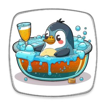 Wellness-Tag für Pinguine - Viereckiger Kühlschrankmagnet - Weiß - Vorne
