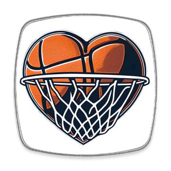 Basketball Liebe Herz für Weltmeister Fans Spieler - Viereckiger Kühlschrankmagnet - Weiß - Vorne