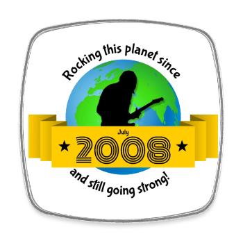 16. Geburtstag Rocking this planet since 07/2008 - Square fridge magnet - white - Front