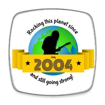 20ème anniversaire Rocker cette planète depuis 07/2004 - Magnet carré - blanc - Devant
