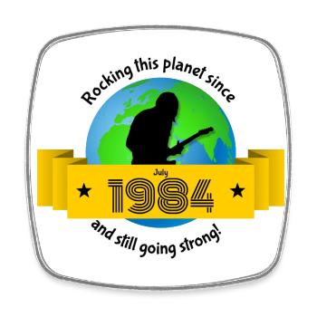 40. Geburtstag Rocking this planet since 07/1984 - Viereckiger Kühlschrankmagnet - Weiß - Vorne