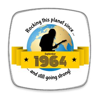 60. Geburtstag fait vibrer cette planète depuis 09/1964 - Magnet carré - blanc - Devant