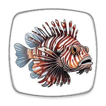 Farbenfroher Rotfeuerfisch Korallenfisch - Viereckiger Kühlschrankmagnet - Weiß - Vorne