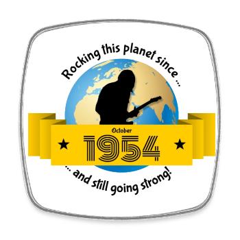 70. Geburtstag fait vibrer cette planète depuis 10/1954 - Magnet carré - blanc - Devant