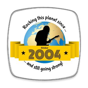 20. Geburtstag Rocking this planet since 10/2004 - Viereckiger Kühlschrankmagnet - Weiß - Vorne