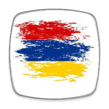 Armenien Flagge used - Viereckiger Kühlschrankmagnet - Weiß - Vorne