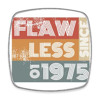 50. Geburtstag Flawless since 01/1975 - Viereckiger Kühlschrankmagnet - Weiß - Vorne