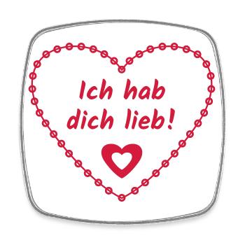 Herz aus Zuckerguss - Viereckiger Kühlschrankmagnet - Weiß - Vorne