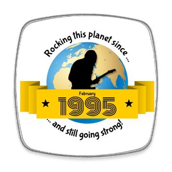 30. Birthday Rocking this planet since 02/1995 - Square fridge magnet - white - Front