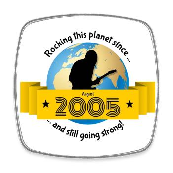 20th Birthday Rocking this planet since 08/2005 - Square fridge magnet - white - Front