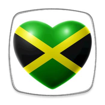 Herz (Jamaika / Jamaica) - Viereckiger Kühlschrankmagnet - Weiß - Vorne