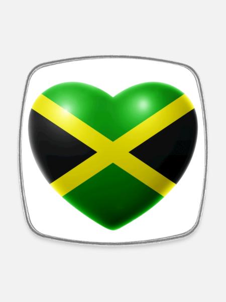Heart (Jamaica / Jamaica) - Square fridge magnet - white