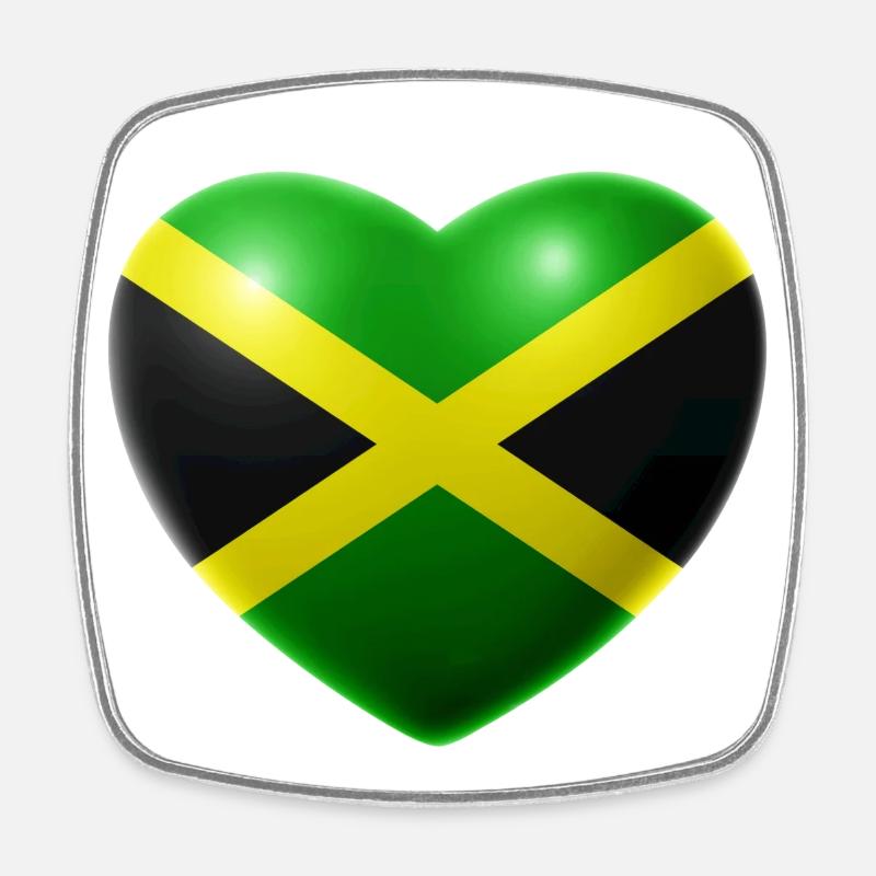 Heart (Jamaica / Jamaica) - Square fridge magnet - white