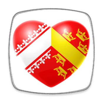 Heart (Alsace / Alsace) - Square fridge magnet - white - Front