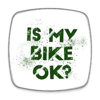 Lustiges Motorrad Dirt Bike Biker ist mein Fahrrad OK - Viereckiger Kühlschrankmagnet - Weiß - Vorne