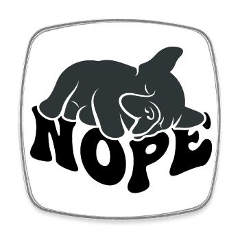 Bulldog Nope - Square fridge magnet - white - Front