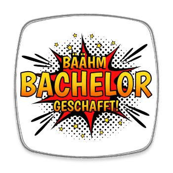 Bäähm Bachelor Geschafft - Viereckiger Kühlschrankmagnet - Weiß - Vorne