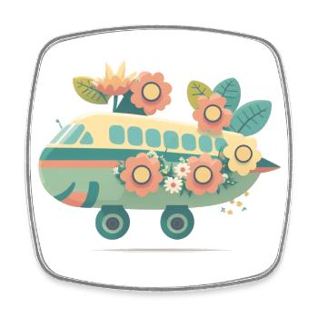 Good Mood Flyer 1 - Square fridge magnet - white - Front