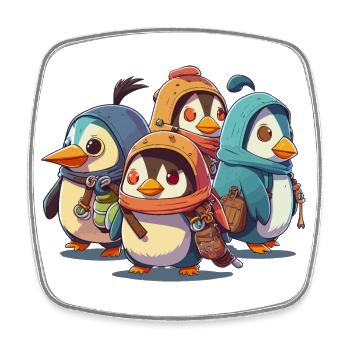 The Polar Explorers - Square fridge magnet - white - Front