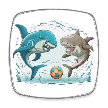 Haifisch-Kick - Viereckiger Kühlschrankmagnet - Weiß - Vorne