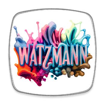 Berg Watzmann - Modernes und Buntes Design - Viereckiger Kühlschrankmagnet - Weiß - Vorne