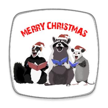 STREET CATS MERRY CHRISTMAS - Square fridge magnet - white - Front