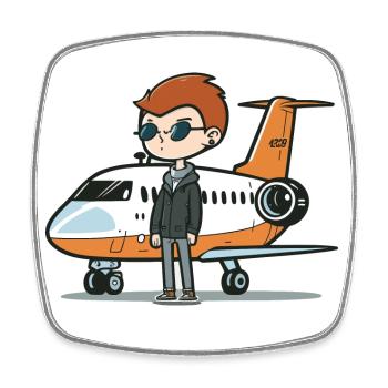 Le Jet Setter - Magnet carré - blanc - Devant