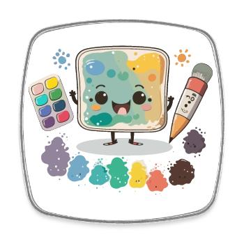Der Aquarell-Assistent - Viereckiger Kühlschrankmagnet - Weiß - Vorne