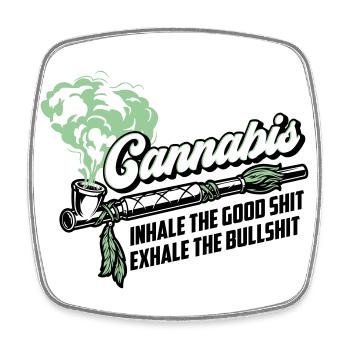 Colors can be changed | Cannanis Inhale Exhale - Square fridge magnet - white - Front