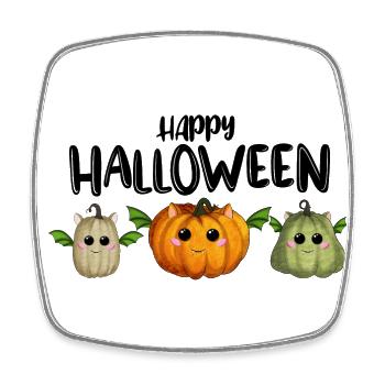 Joyeuses citrouilles d’Halloween - Magnet carré - blanc - Devant