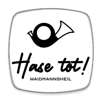 Hase tot - Viereckiger Kühlschrankmagnet - Weiß - Vorne