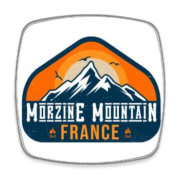 Morzine France mountain - Square fridge magnet - white - Front