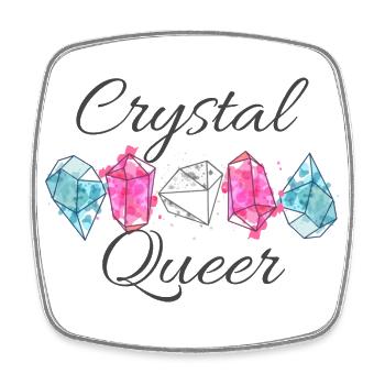 Crystal Queer Trans Pride Regenbogen Kristalle - Viereckiger Kühlschrankmagnet - Weiß - Vorne