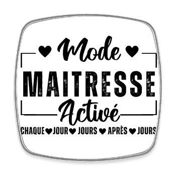 Mode maitresse activé cadeau maîtresse d' école - Magnet carré - blanc - Devant