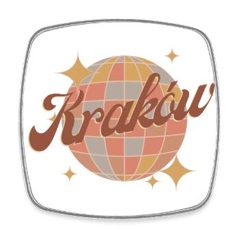 Kraków Krakau Krakow Polen Retro Vintage Design - Viereckiger Kühlschrankmagnet - Weiß - Vorne