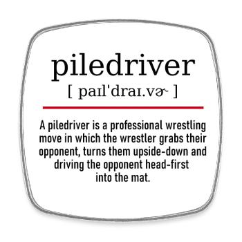 piledriver - spelling and description - Viereckiger Kühlschrankmagnet - Weiß - Vorne