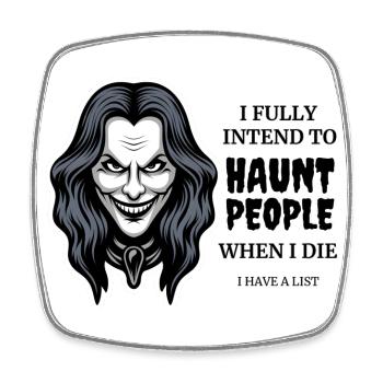 Gruseliges gruseliges Horror Halloween Unisex T-Shirt - Viereckiger Kühlschrankmagnet - Weiß - Vorne