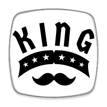 King Crown King Gift - Square fridge magnet - white - Front