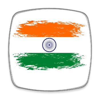 India flag used look - Square fridge magnet - white - Front