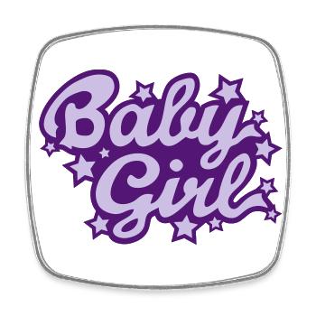 Baby Girl Lettering 01 - Square fridge magnet - white - Front