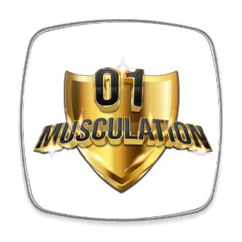 Logo 01Musculation - Magnet carré - blanc - Devant