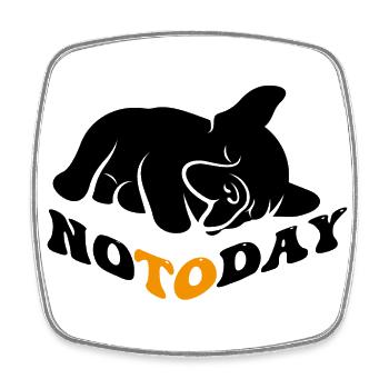 Bulldogge Not Today - Viereckiger Kühlschrankmagnet - Weiß - Vorne