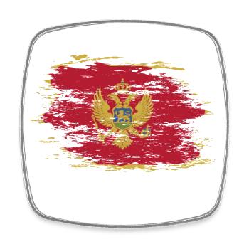 Montenegro Flagge used - Viereckiger Kühlschrankmagnet - Weiß - Vorne