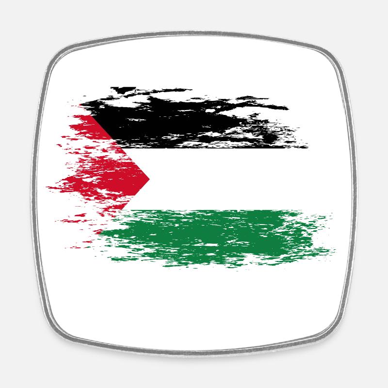 Drapeau palestinien utilisé - Magnet carré - blanc