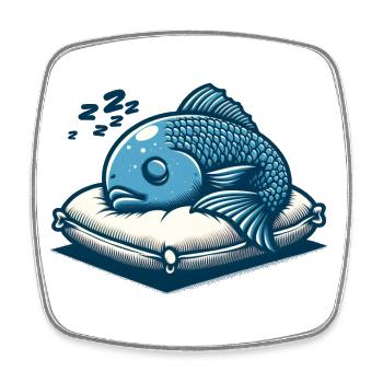 Poisson Dormir Drôles D’animaux - Magnet carré - blanc - Devant
