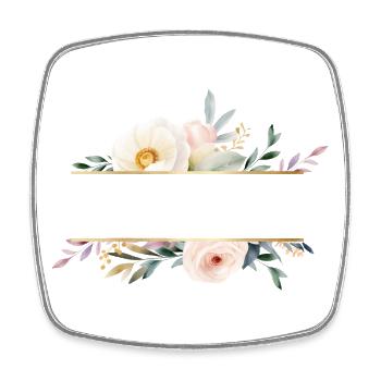 Fleurs personnalisables, colorées - Magnet carré - blanc - Devant