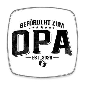 Befördert zum Opa 2025 - Viereckiger Kühlschrankmagnet - Weiß - Vorne
