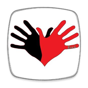 Duart Symbol Shqipe Zemra - Viereckiger Kühlschrankmagnet - Weiß - Vorne