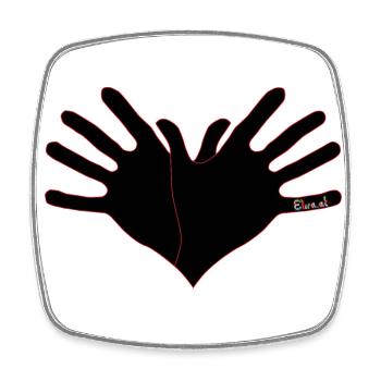 Duart Symbol Shqipe Zemra -Zi me Linja te Kuqe - Viereckiger Kühlschrankmagnet - Weiß - Vorne